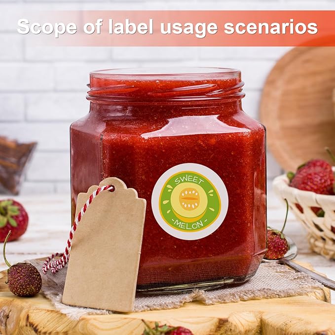 Methdic 2" Diameter High Visibility Printable Round Labels,Matte White,360 Customizable Blank Stickers-DeskLoop Office