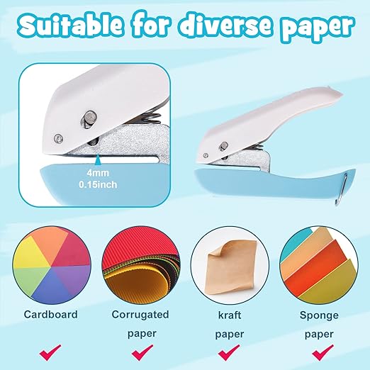 UCEC Heart Hole Punch Single Small Hole Puncher, 1/4in Mini Hole Punch Handheld Hole Paper Punch Puncher for Craft Paper Tags Clothing Ticket DIY Scrapbook Tool-DeskLoop Office