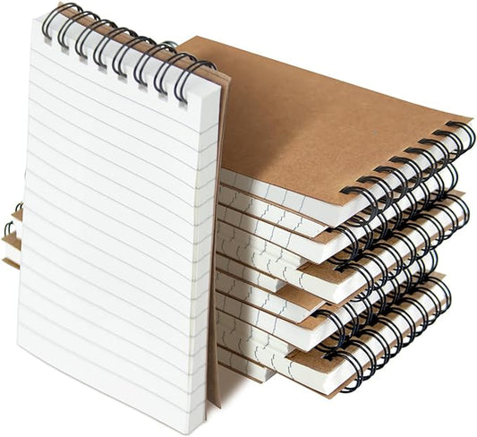Pocket Notebooks Set of 12, Small 3x5 Spiral Notepads, Office Style Mini Notebook, Small Notepad Pocket Size, Memo Pads for Home, College, Work or School - Lined College Ruled Paper-DeskLoop Office