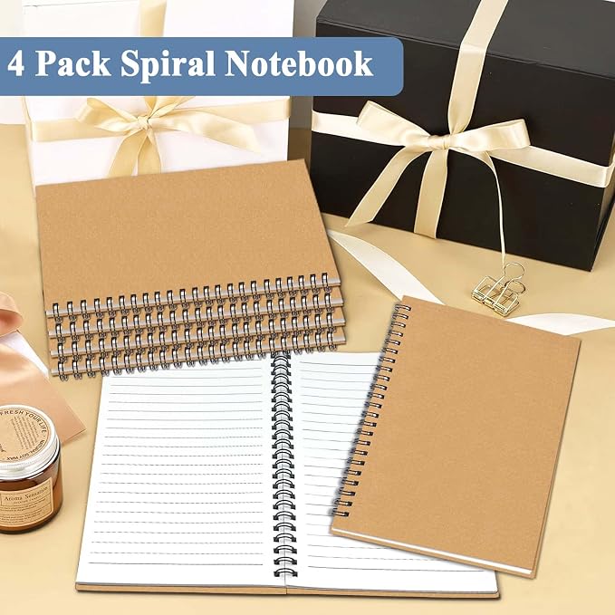 GINMLYDA 4Pack Small Spiral Notebook A5, 8.25x5.5” 120 Lined Pages Wide Ruled - Image 7