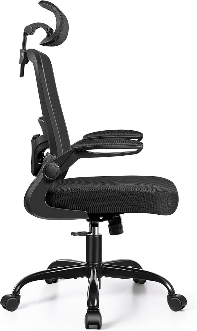 FelixKing Ergonomic Office Chair, Headrest Desk Chair with Adjustable Lumbar Support, Home Office Swivel Task Chair with High Back and Armrest, Adjustable Height Gaming Chair(Black)-DeskLoop Office