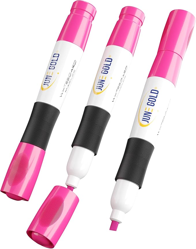 June Gold 39 Assorted Colored Dry Erase Whiteboard Markers, 13 Unique Colors, Chisel Tip, Low Odor, Comfortable Grip & Vivid Lines-DeskLoop Office