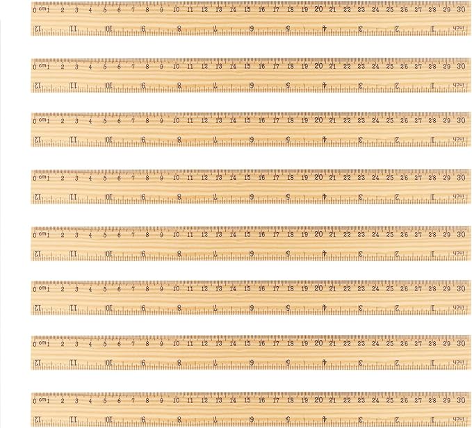 144 Packs Wooden Rulers, 12 Inch Double Sided Wood School Ruler for Home, Student, Office Use, 2 Scale,by,GNIEMCKIN-DeskLoop Office