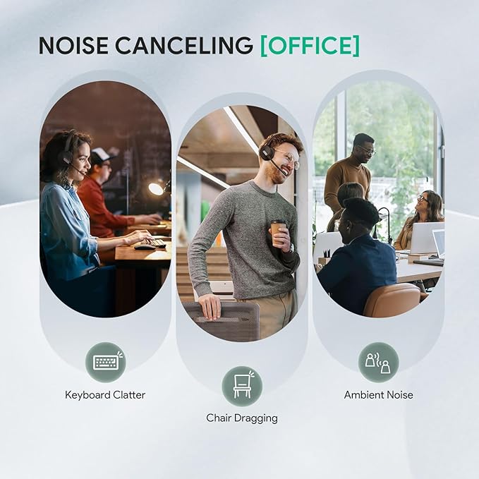 Yealink BH70 UC Wireless Bluetooth Headset with Microphone for Work, up to 35h Talking Battery, Teams UC Compatible Headsets for Computer Mobile, 147g Lightweight Headphone for Open Office 50m Range-DeskLoop Office