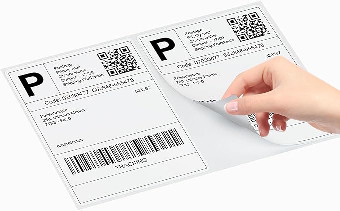 Coopaty Half Sheet Shipping Labels 8.5" x 5.5" Sticker Labels for Laser & Ink Jet Printers, 2 Per Page Self Adhesive Mailing Labels for Packages (20000 Labels)-DeskLoop Office