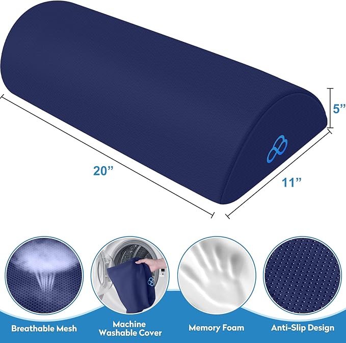 StepLively Foot Rest Ergonomic Pillow for Under Desk at Work, Anti-Fatigue Footrest Support Pillow for Fatigue & Pain Relief, Comfortable for Office Chair, Car Seat & Gaming Chair - Blue, Large-DeskLoop Office