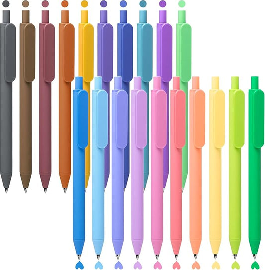 Gel Pens 20 Colors Retractable Quick Dry Ink Pens Fine Point 0.7mm, Smoooth Writing Pens Multicolor for Journaling, Drawing, Doodling, and Note Taking, Multicolor, 20-Count-DeskLoop Office