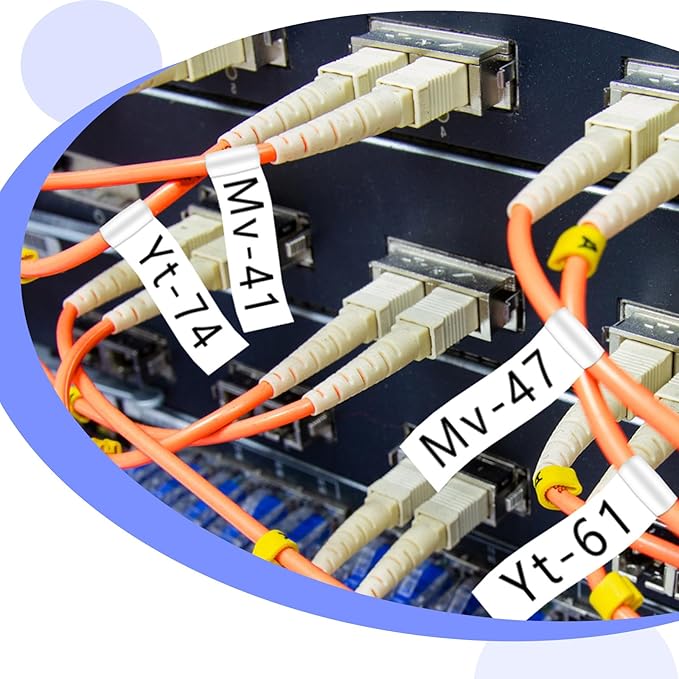 2PK TZe-FX251 1" Compatible for Ptouch Flexible ID Laminated Tape TZ-FX251 24mm 0.94 White Cable Wire Labels Tape for PT-D600 PT-D610BT PT-P710BT P700 Label Maker-DeskLoop Office