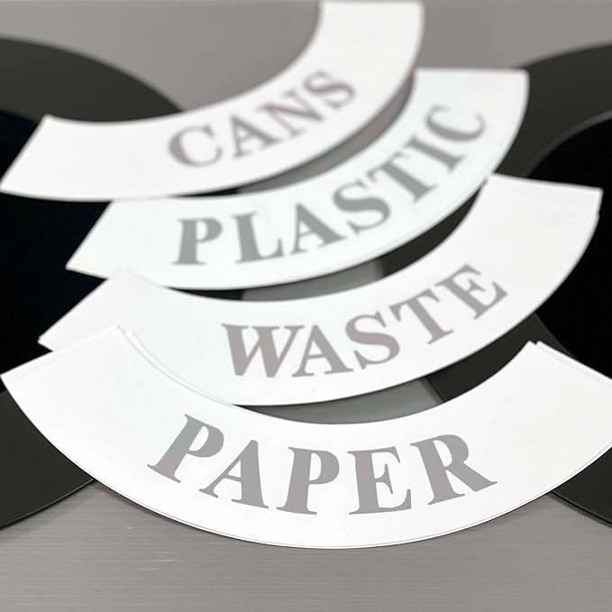 Safco Trash Can Recycle Bin Combo, 28 Gallon Each (3 Bin), At Your Disposal Recycling Center, Black/Grey-DeskLoop Office