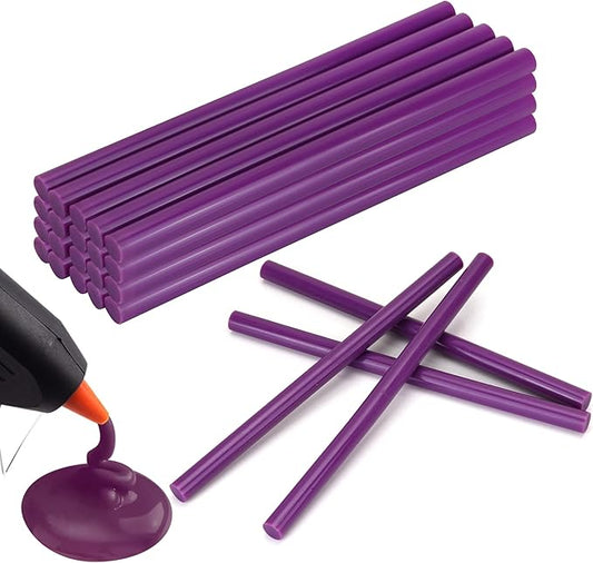 MATUFF Purple Hot Glue Sticks Full Size 0.43” Dia x 8” Long, 20 pcs Hot melt Adhesive Glue Sticks, All-Purpose Colored Glue Gun Sticks for DIY Purple Crafting Arts and Wedding Cards, Sealing (Mauve)-DeskLoop Office