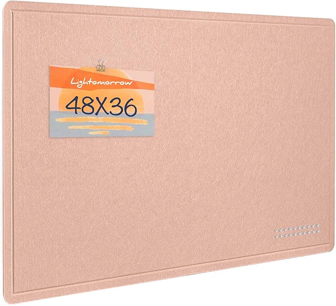 Large Bulletin Board - 48 x 36 Inches, Decorative Felt Pin Board for Wall - 4' x 3' Foldable Photo Display Board with Self-Adhesive Tape,Includes 20 Push Pins - Mauvey Pink-DeskLoop Office