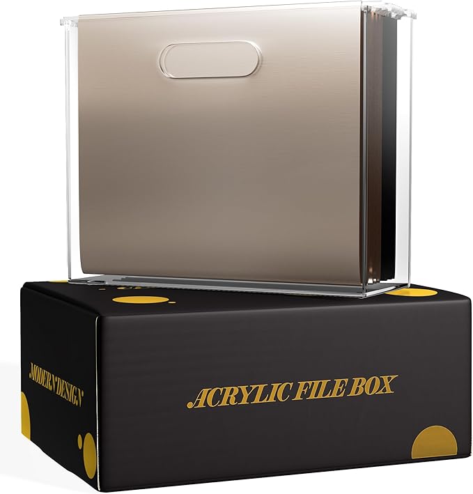 File Organizer for Desk - This Acrylic Storage Box is great for Office Organization - Its Modern Acrylic Magazine Holder makes a Great Gift for Home/Work Space-DeskLoop Office
