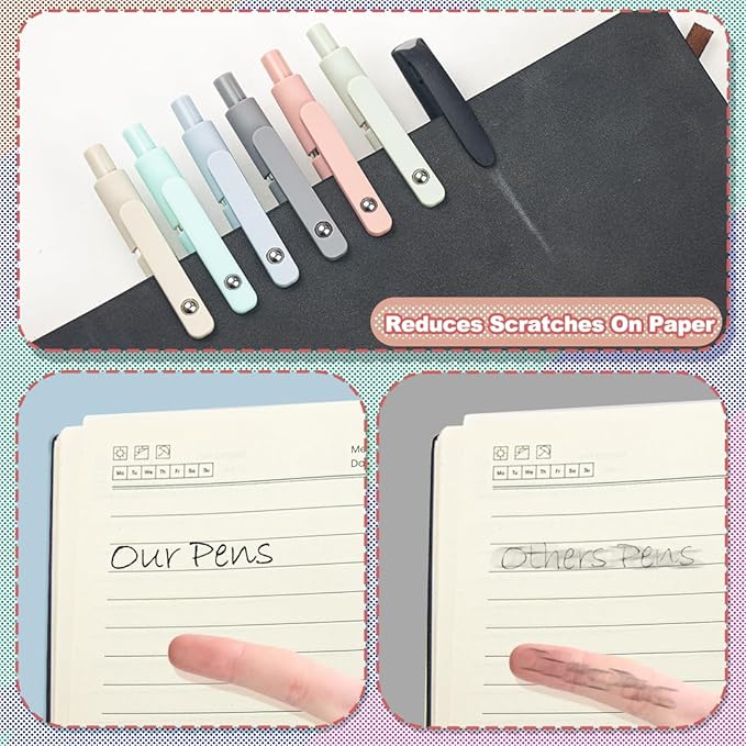 ELANE 6 Pcs Colorful Gel Pens,0.5mm Fine Point Quick Dry Black Ink Pen for Journaling Note Taking Writing, High-End Series Pens for Gifts for Doctor Nurse Teacher Students (Morandi-6PCS)-DeskLoop Office