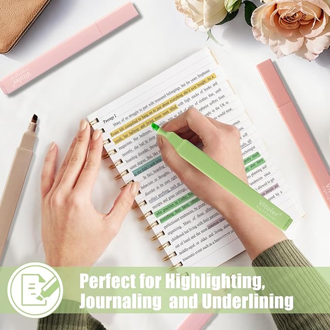 Highlighters Assorted Colors,8pcs Bible Highlighters No Bleed Hghlighter Markers for Journaling Back to School Teacher Supplies Office Supplies-DeskLoop Office