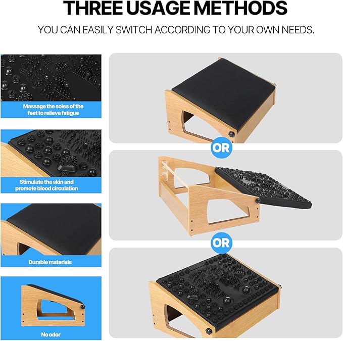 Ergonomic Foot Rest, 4 Adjustable Height Foot Stool,Footrest Under Desk, Flip Over Office Desk Foot Rest, Improving Posture, Promoting Blood Circulation(Natural)-DeskLoop Office