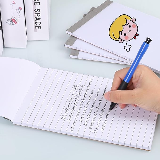 12 Pack Waterproof Cover Memo Pads 5.5" x 8.5" Lined Note Pads Writing Pads (51 Sheets Each Pad, Double Side Printed)-DeskLoop Office