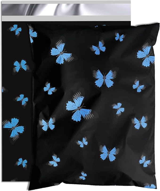 butterfly Poly Mailer 12x15.5 Inch 50 Pcs, Waterproof Shipping Bags for Clothing, Tear-Resistant Mailier Bags, Strong Mailing Bags with Self-Seal-DeskLoop Office