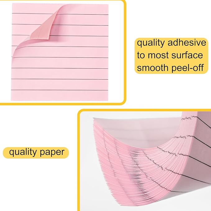 48 Pack 3840 Sheets Lined Sticky Notes 3X3 in Ruled Self Sticky Note Pads 80 Sheets/pad Colorful Sticky Notes with Lines Post Notes for Office, Home, School, Meeting-DeskLoop Office
