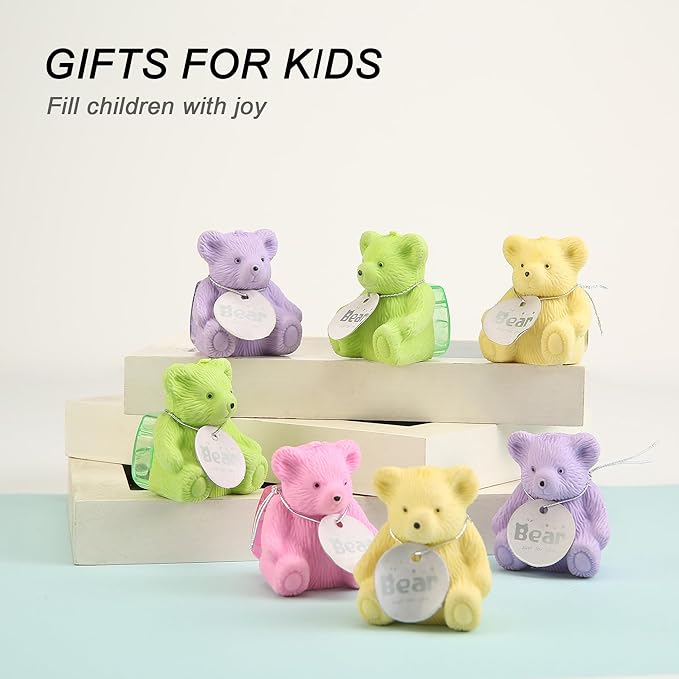 8Pcs Cute Backpack Bear Erasers Desk Pets for Kids, Kawaii Fun Animal Erasers with Pencil Sharpener for School Classroom Supplies Prize Gifts Party Favors-DeskLoop Office