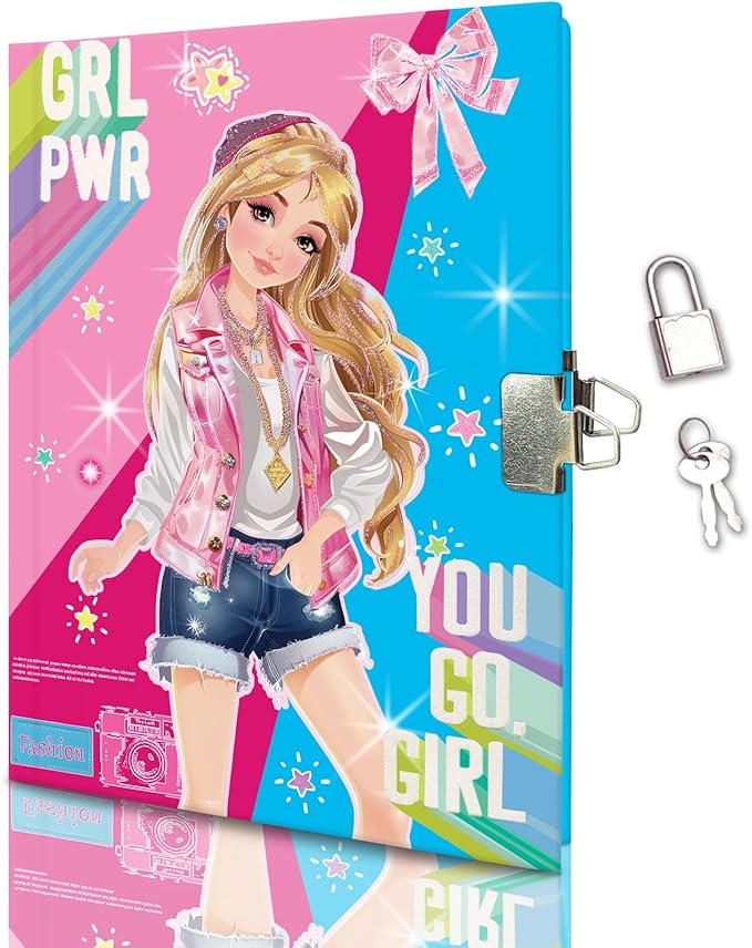 Girls Diary with Lock for Kids, 7x5.25 Inches 160 Lined Pages Secret Pink Girly Notebook for Girls Journal with Lock for Kids Pre School Writing Drawing Cute Girls Gifts for Birthday-DeskLoop Office