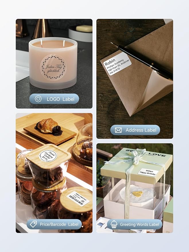 NIIMBOT B1 Bluetooth Label Maker Machine with Tape, Easy to Use, Large Waterproof Label, 2 Inch Portable Thermal Label Printer with Multiple Templates for Kitchen,Home, School, Small Business,Grey-DeskLoop Office