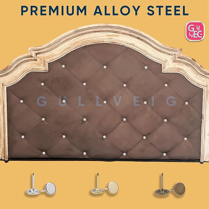 Gullveig Silver Push Pins and Thumb Tacks: Heavy Duty Flat Upholstery, Long Carpet Tacks, and Decorative Nails for Wood and Fabric, 50 Count-DeskLoop Office