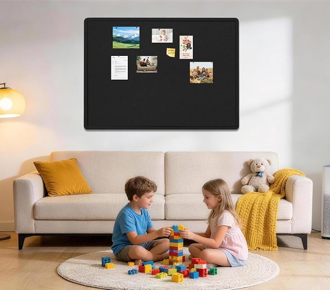 Large Bulletin Board, 48 X 36 inches Felt Board Notice Pin Board, Self-Adhesive - Image 8