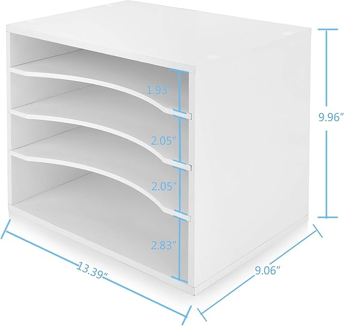 Paper Organzier Wood Desktop Organizer Storage Letter Tray File Sorter with Adjustable Shelves for Home Office-DeskLoop Office