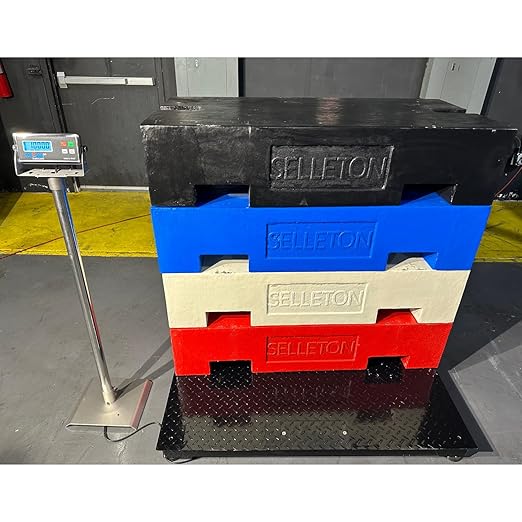 SellEton SL-5x5-2.5K Heavy-Duty, Industrial Floor Scale, Metal Indicator with Platform Scale (60" x 60",2500 lbs x 0.5 lb)-DeskLoop Office