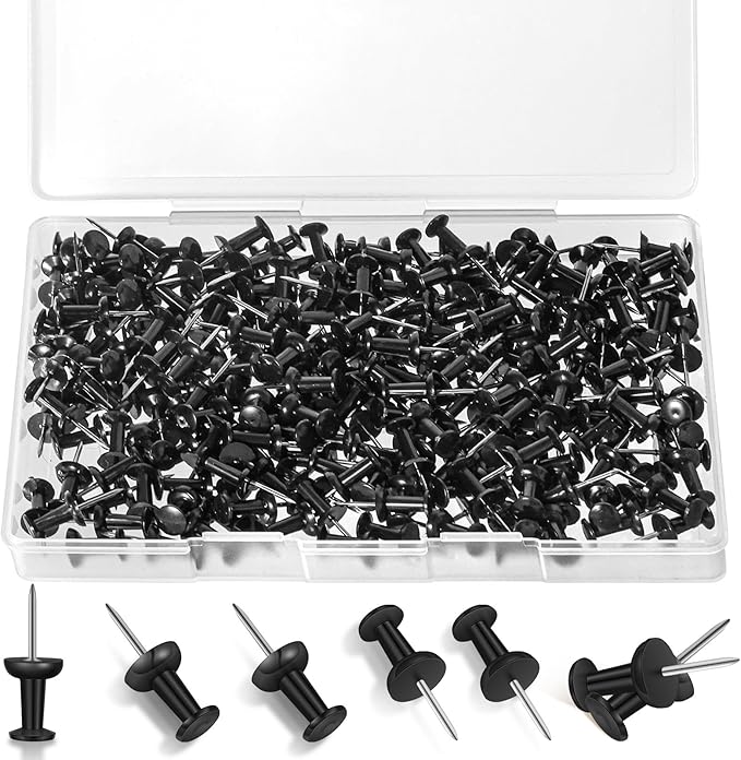 220 Count Black Push Pins Standard Plastic Head Steel Point Thumb Tacks for Cork Board Wall Hanging-DeskLoop Office