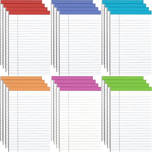 Colarr 24 Pack Legal Pads 5 x 8 Inches Lined Notepads 50 Sheets Wide Ruled Writing Pads for School College Office Business-DeskLoop Office