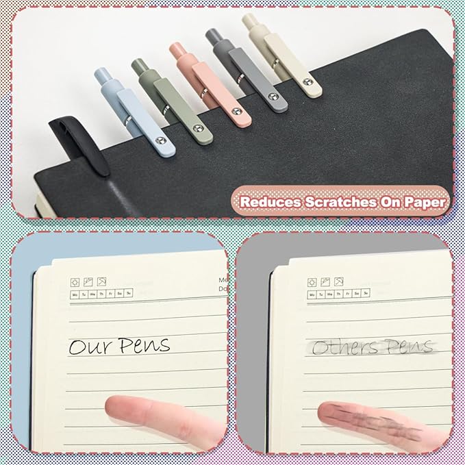 ELANE 5 Pcs 0.5mm Pens Quick Dry Black Ink Colorful Gel Pens Fine Point Smooth Writing Pens for Journaling Gifts for Doctor Nurse Teacher Students(morandi)-DeskLoop Office