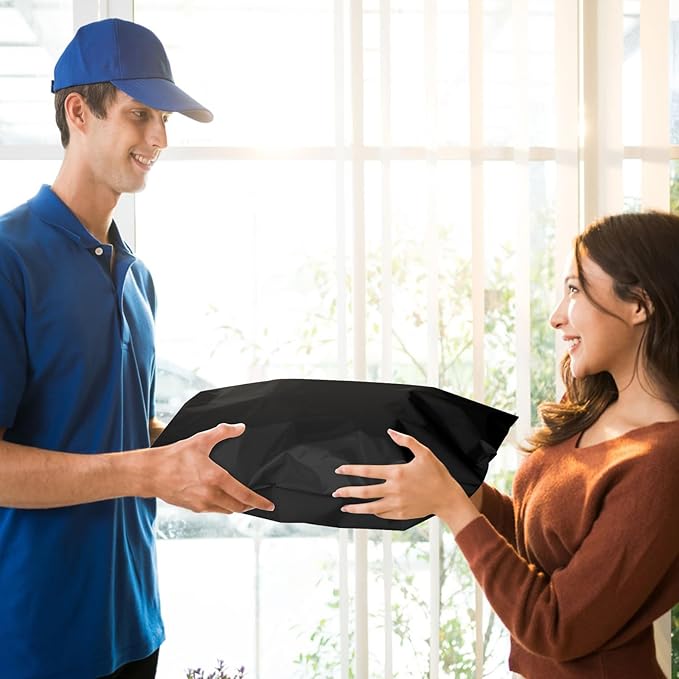 Large Poly Mailers 24x24 Inch 50 Pcs, Extra Large Shipping Bags for Clothing with Self-Sealing Tear-Resistant, Waterproof Poly Bags, Mailing Envelopes for Small Business (Black)-DeskLoop Office