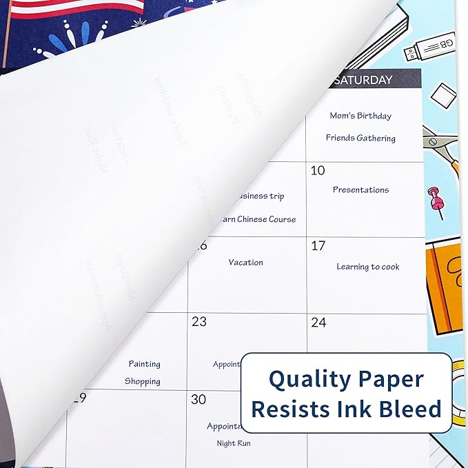 SUNEE Desk Calendar 2025-2026 17x12, 18 Months, JUL. 2025 - DEC. 2026, Academic Desktop Calendar 2025-2026, School Year Large Calendar for Teacher, Seasons Color-DeskLoop Office