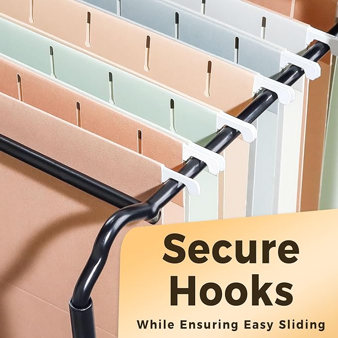 SUNEE 25 Count Hanging File Folders, Pastel Colors, Hanging File Folders Letter Size, Hanging Folders with 1/5-cut Tabs, Designed for Bulky Files, Filing Cabinets, Medical Charts-DeskLoop Office