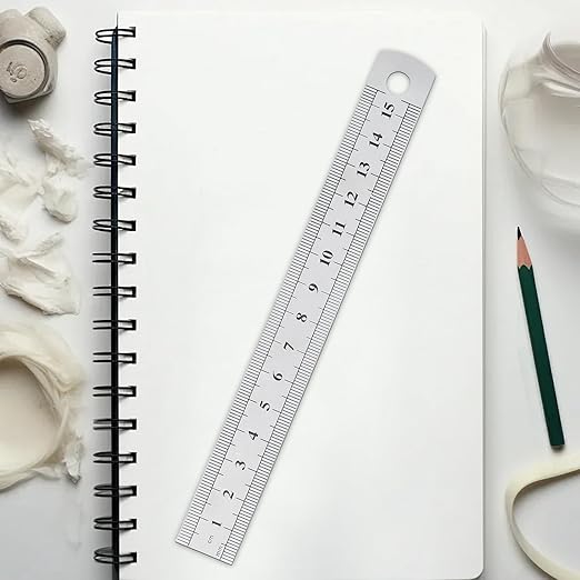 30 PCS 6 Inch Stainless Steel Ruler Bulk, Straight Edge Metal Rulers with Inch and Metric Scale Measuring Tool for Measuring-DeskLoop Office