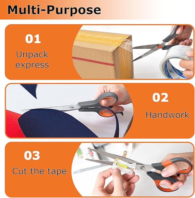 Professional Paper Cutting Scissors 4 Pack, Office Craft Scissors Set with Ultra Sharp Blades for Adults, Art Projects, Gift Wrapping-DeskLoop Office