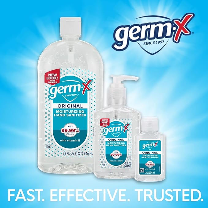Germ-X Original Hand Sanitizer, Non-Drying Moisturizing Gel with Vitamin E, Instant and No Rinse Formula, Bulk Mini Travel Size for On-The-Go, 2 Fl Oz (Pack of 48)-DeskLoop Office