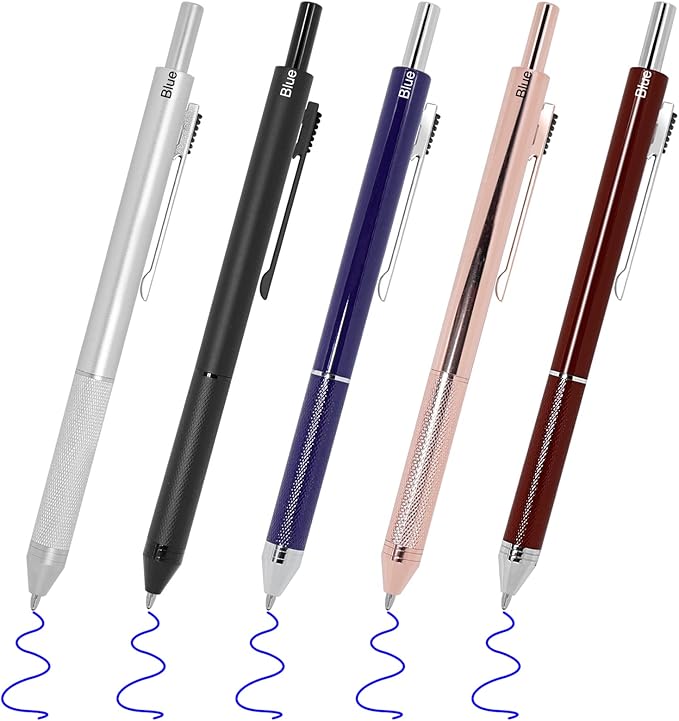 YOUMI Multicolor pen 4 in 1 Multifunction Pen with Metal Cased 0.5mm Mechanical Pencil Red Ballpoint Pen Blue BallpointPen and Black Ballpoint Pen Gift for Journaling (Rose gold)