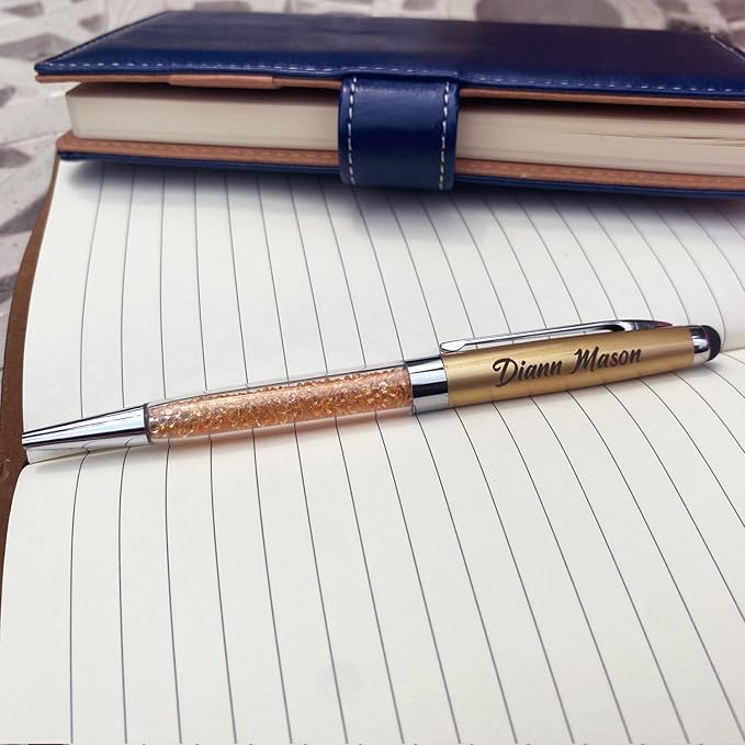 Personalized Pens Bulk Custom Ballpoint Pens with Business Name Message Logo, Customized Engraved Pens with Stylus for Birthdays Anniversaries Graduations 12pcs/Pack-DeskLoop Office