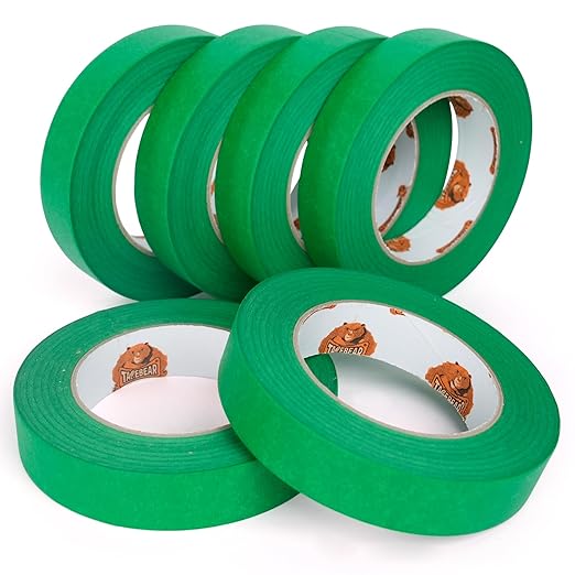 Green Painters Tape Multi-Surface Masking Tape 0.94 inch x 60 Yard, Indoor and Outdoor Painting Tape, Residue Free Easy Removal with Sharp Lines, Paint Tape for Walls, Auto, Home, 6Rolls-DeskLoop Office