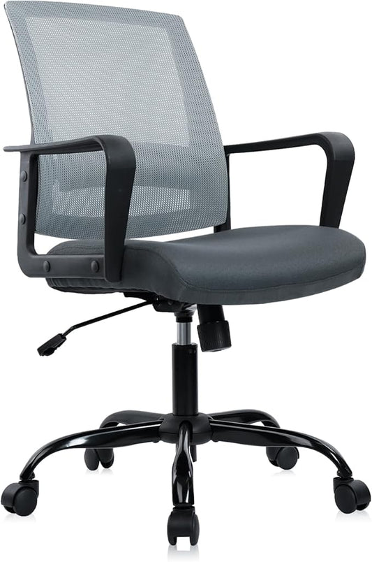 CLATINA Ergonomic Office Desk Chair - Mesh Office Chair with Adjustable Lumbar Support, Rolling Comfortable Computer Task Chairs with Arms for Home Conference-Gray-DeskLoop Office