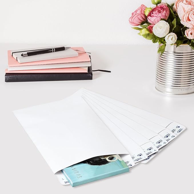 ValBox 6x9 Self Seal Security Catalog Envelopes 250 Count Small White Envelopes for Mailing, Storage and Organizing-DeskLoop Office