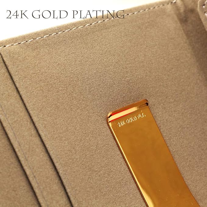Free engraving - 24K Gold, Mens Leather Money Clips, Roller Ballpen, Ballpoint pen, Ball pen, Groomsmen Gift,Three Lines Each 20 Characters, Free Customization (NAVI)-DeskLoop Office