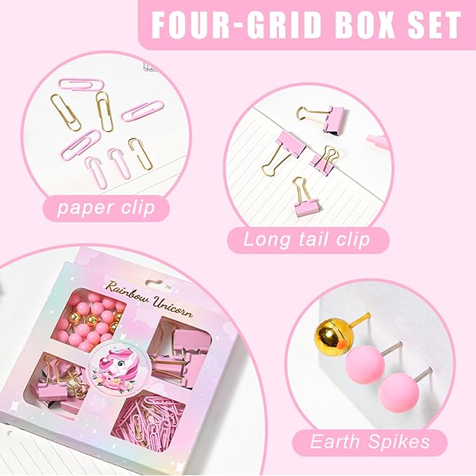 Pink Desk Accessories with Pen Holder, Pink Office Supplies Desk Organizers and Accessories for women, Tape Dispenser, Stapler, Staple Remover, Staples, Clips Set, Ruler, Scissor, Pen, Tape-DeskLoop Office