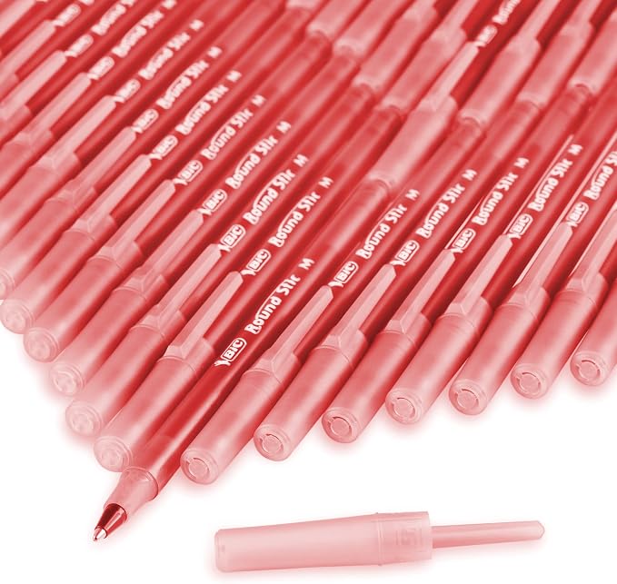 BIC Round Stic Xtra Life Red Ballpoint Pens, Medium Point, 10-Count Pack of - Image 6