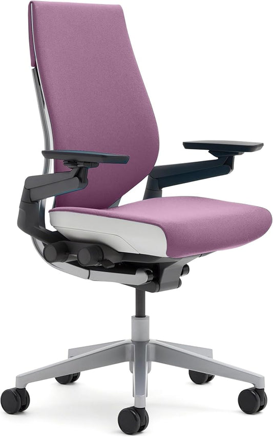 Steelcase Gesture Office Chair - Ergonomic Work Chair with Wheels for Carpet - Comfortable - Intuitive-to-Adjust for Desk - 360-Degree Arms - Concord Purple Fabric-DeskLoop Office