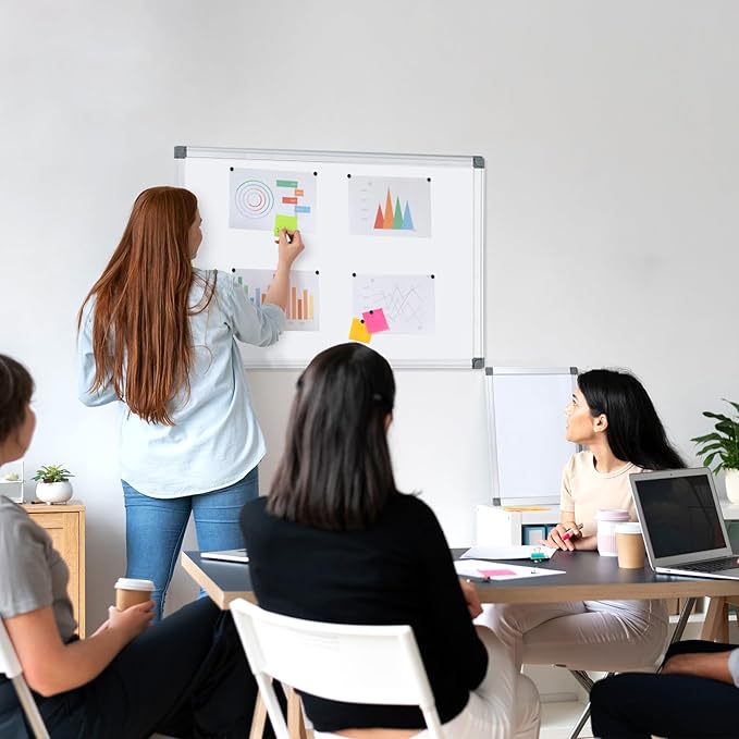 SWANCROWN Magnetic White Board 30 x 20 Inches Dry Erase Board, Hanging Whiteboards for Door, Office, Home, Dorm- Teachers/Students/Family-DeskLoop Office