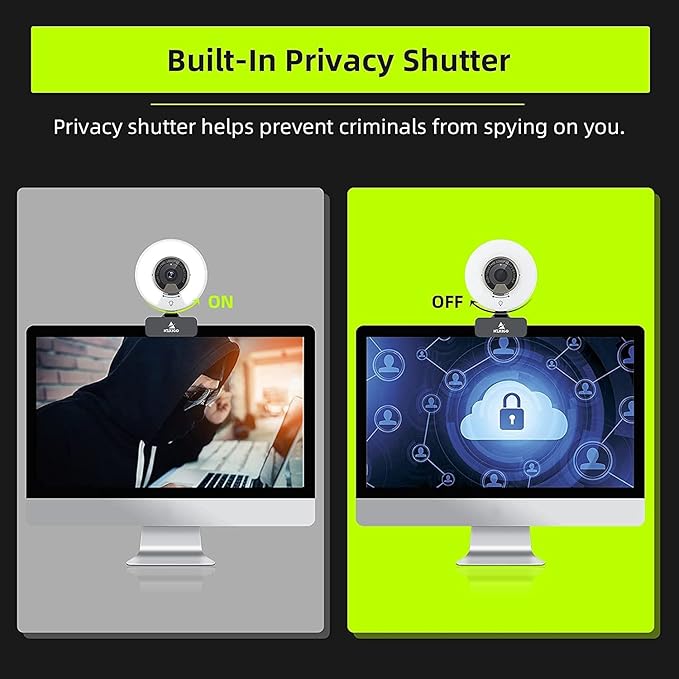 NexiGo N960E 1080P 60FPS Webcam with Light, Software Included, Fast AutoFocus, Built-in Privacy Cover, USB Web Camera, Dual Stereo Microphone, for Zoom Meeting Skype Teams Twitch (Renewed)-DeskLoop Office
