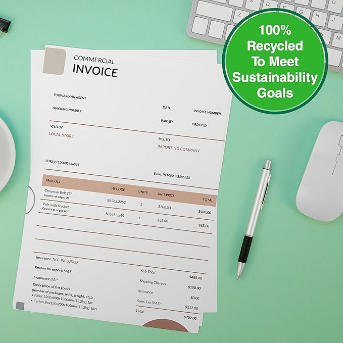 PrintWorks 100% Recycled Printer Paper 8.5" x 11" White - 20 lb Copy & Multipurpose Computer Paper - 1 Pack, 400 Sheets - Made in the USA - 92 Bright - Printer & Copier Compatible (00018)-DeskLoop Office